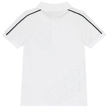 Boys White Logo Polo Shirt