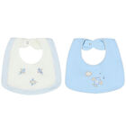 Boys Blue & White Teddy Baby Bibs (2 Pack), 2, hi-res