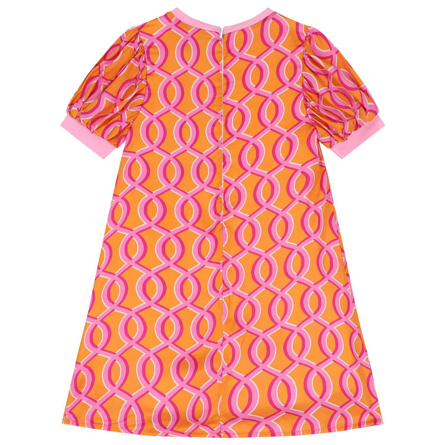 Girls Orange Logo Dress, 1, hi-res