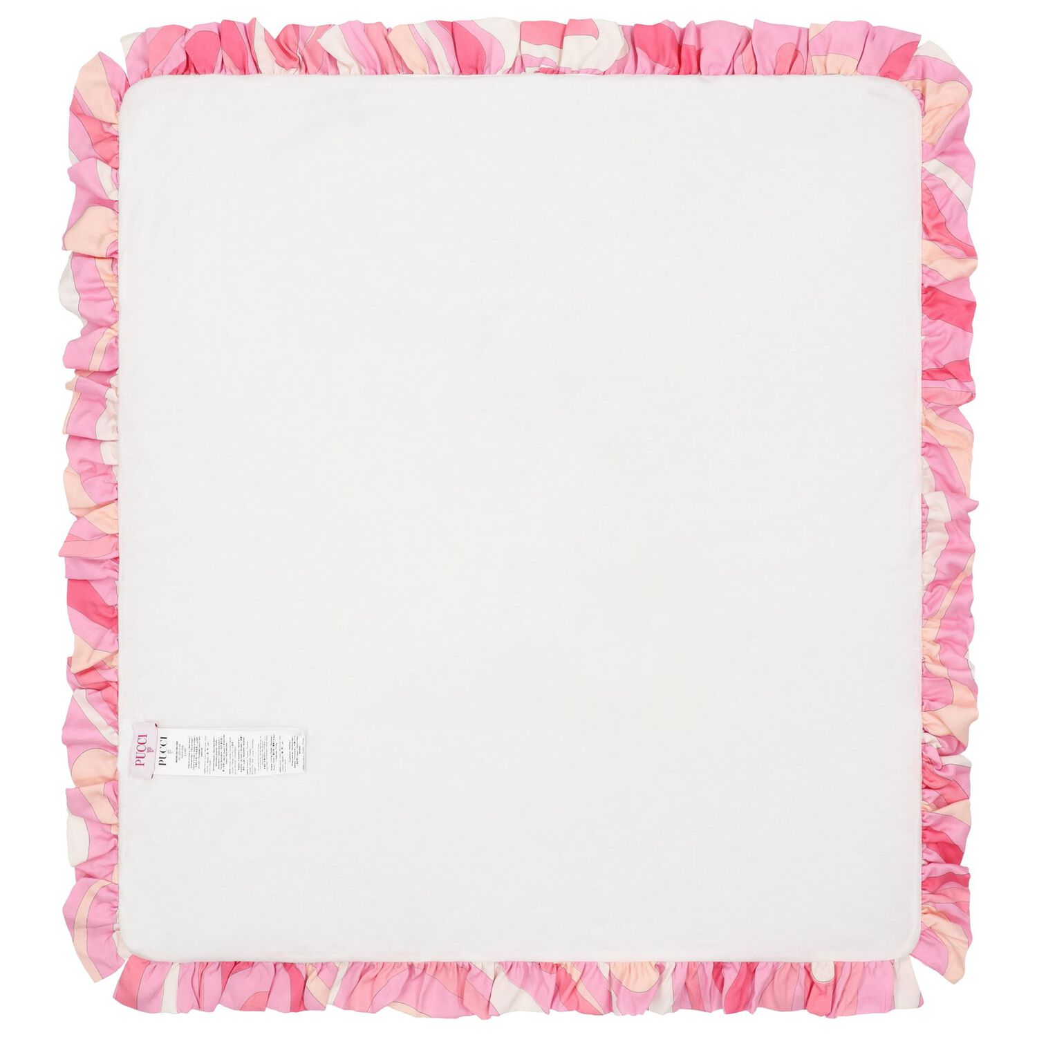 Baby Girls Ivory & Pink Iride Ruffle Blanket, 2, hi-res