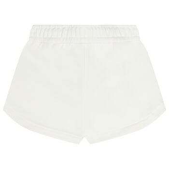 Girls Mini Me Ivory Logo Shorts