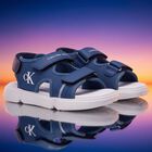 Boys Blue & White Logo Sandals, 1, hi-res