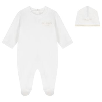 White Logo Babygrow Gift Set