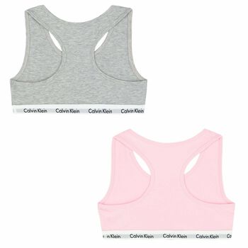 Girls Pink & Grey Bra Tops (2 Pack)