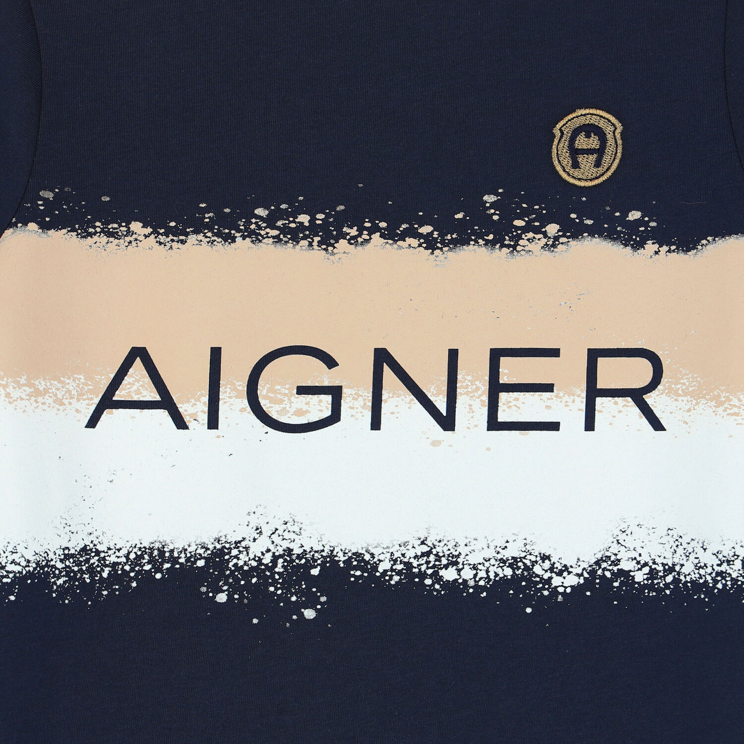 تيشيرت مخطط بالشعار باللون الكحلي للأولاد, 1, hi-res