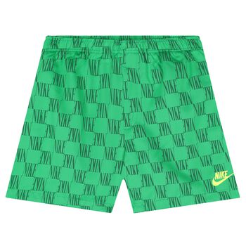 Boys Green Logo Shorts