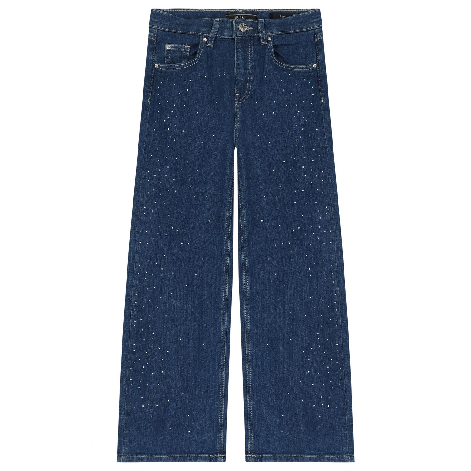 Girls Blue Embellished Denim Jeans, 1, hi-res