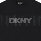 تيشيرت بنات بالشعار باللون الأسود, 1, hi-res