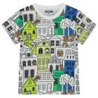 طقم شورت أولاد بالشعار باللون الأبيض والأخضر, 1, hi-res