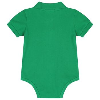 Baby Boys Green Logo Bodysuit