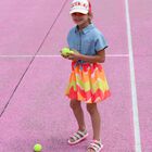 صندل بنات بالشعار باللون الفضي والأبيض, 1, hi-res