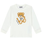 Ivory & Blue Teddy Logo Trousers Set, 1, hi-res