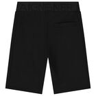 شورت اولاد بالشعار باللون الأسود, 1, hi-res