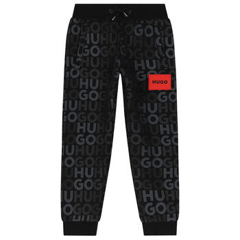 Boys Black Logo Joggers