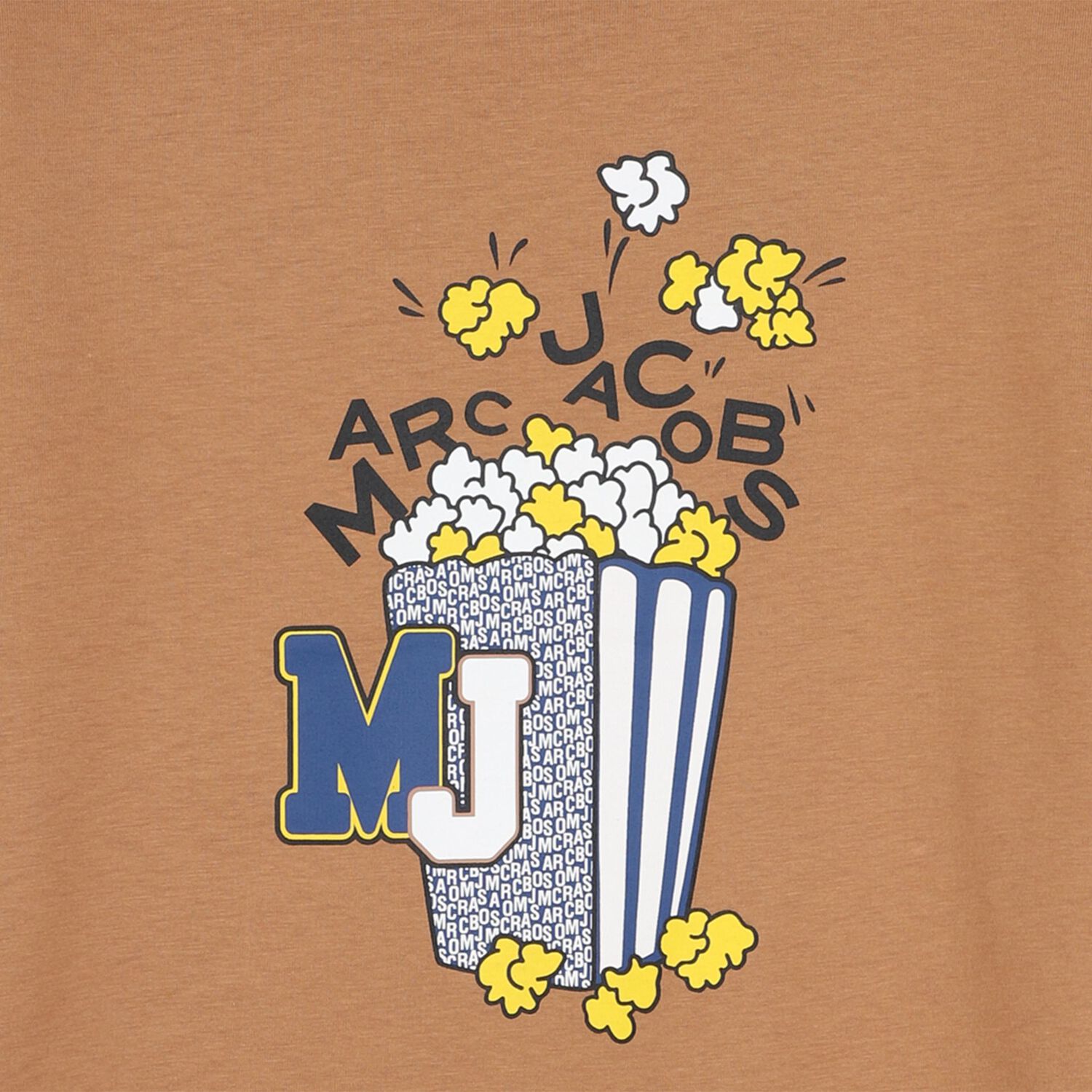 Boys Beige Popcorn Logo T-Shirt, 2, hi-res