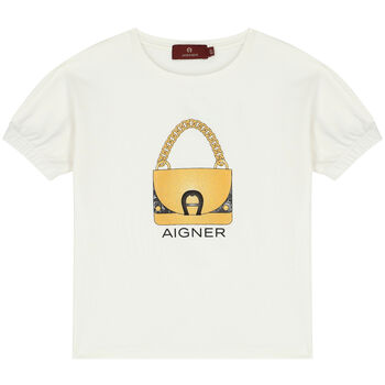 Girls Ivory Logo Bag T-Shirt