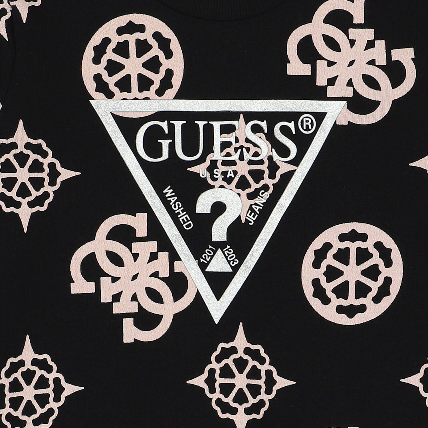 سويتشيرت بنات بالشعار باللون الأسود, 1, hi-res