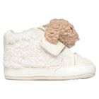 Ivory & Beige Sherpa Teddy Bear Baby Pre Walker Shoes, 1, hi-res