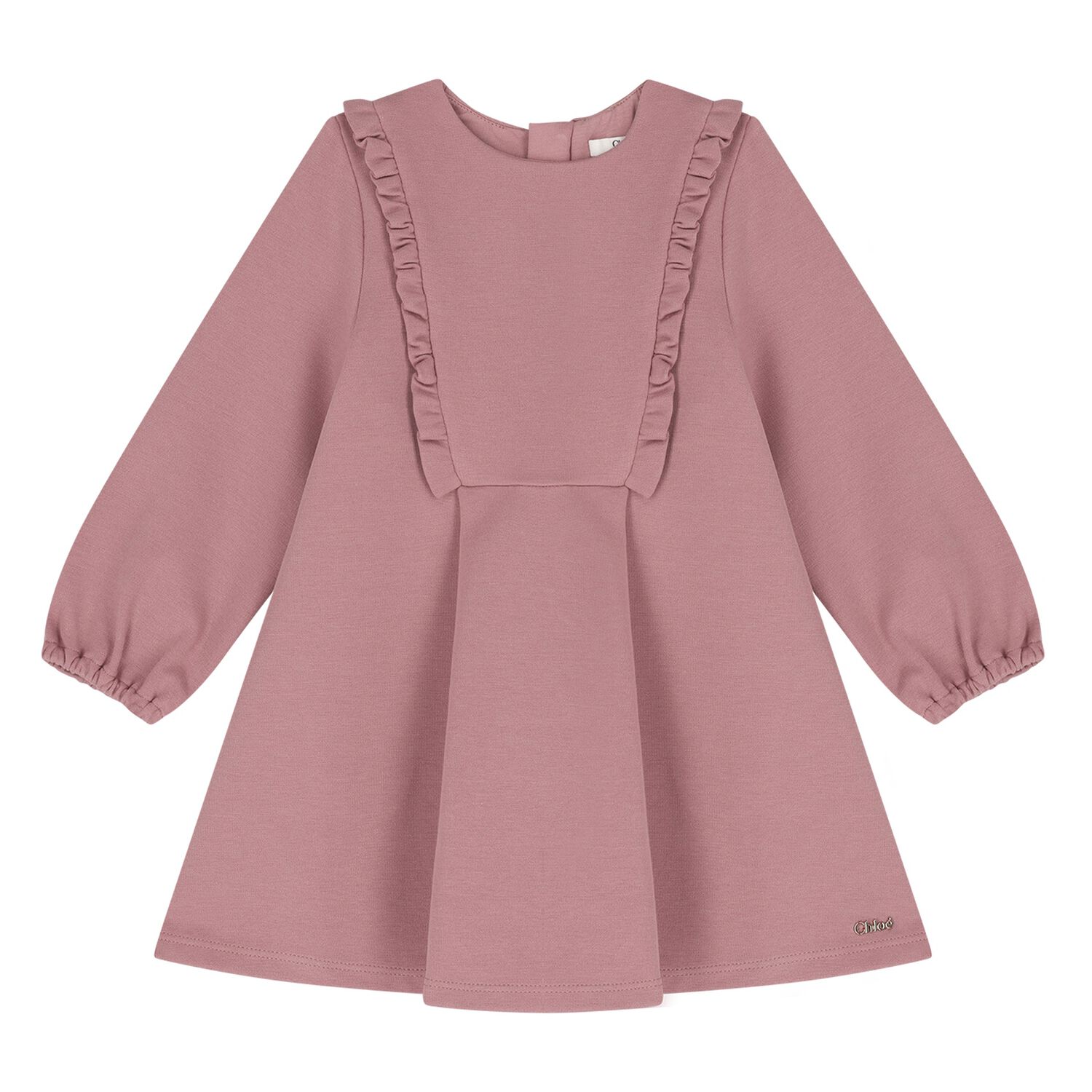 Younger Girls Pink Ruffled Dress, 1, hi-res