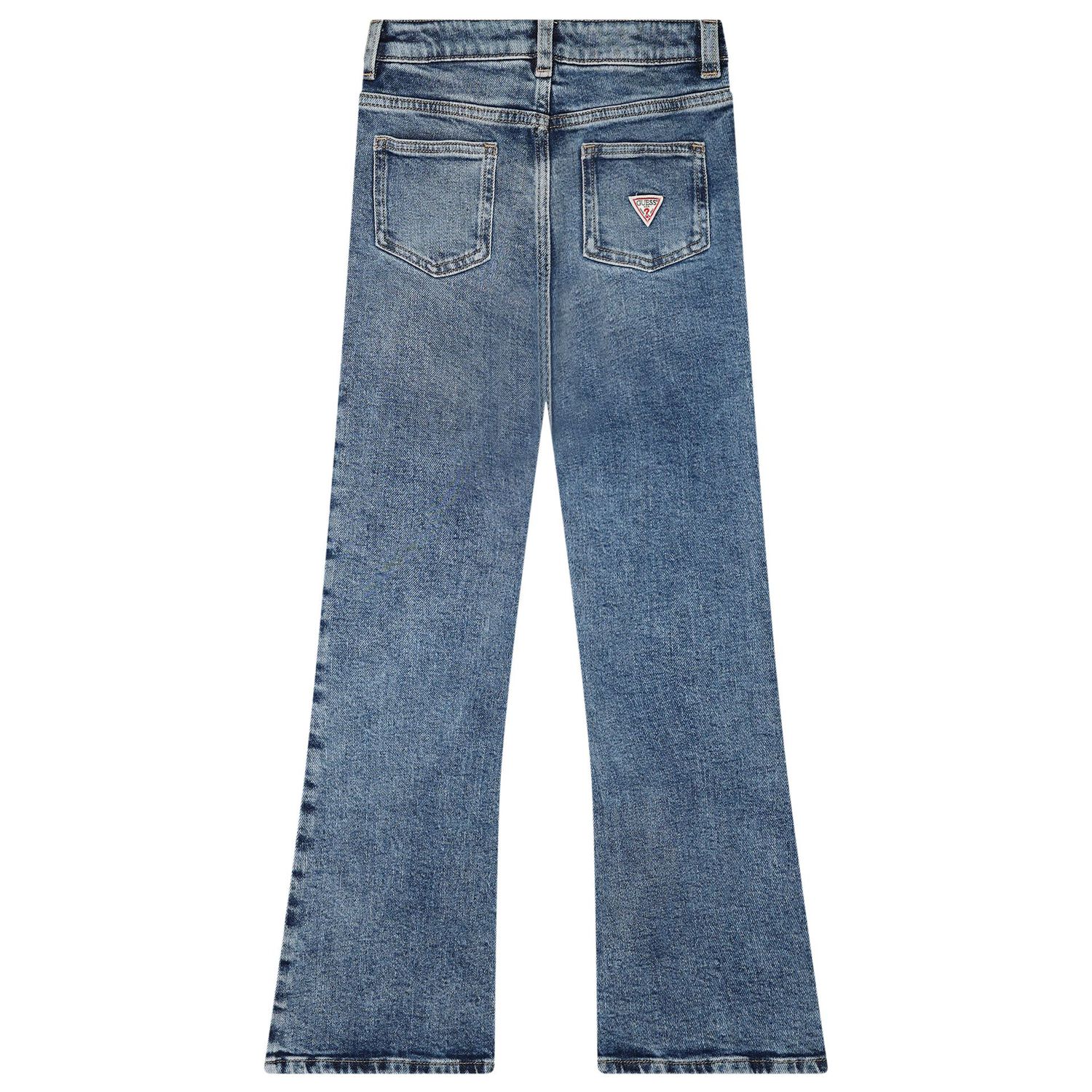 Girls Blue Embellished Denim Jeans, 1, hi-res