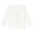 توب اولاد باكمام طويله بطبعه تيدى بير باللون الابيض , 2, hi-res