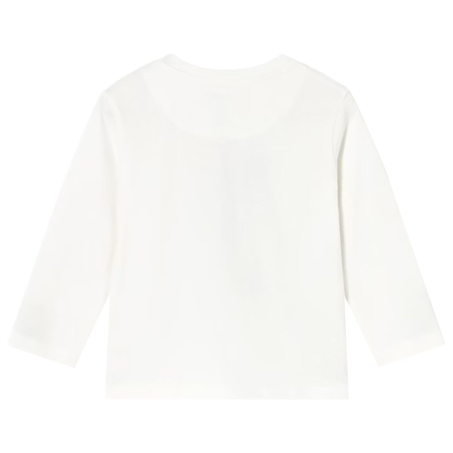 توب اولاد باكمام طويله بطبعه تيدى بير باللون الابيض , 2, hi-res