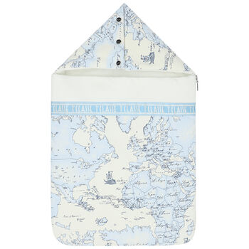 Blue & Ivory Geo Map Baby Nest