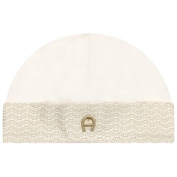 Ivory & Gold Logo Baby Hat