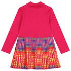 فستان ساتان مطوي باللون الوردي للبنات, 1, hi-res