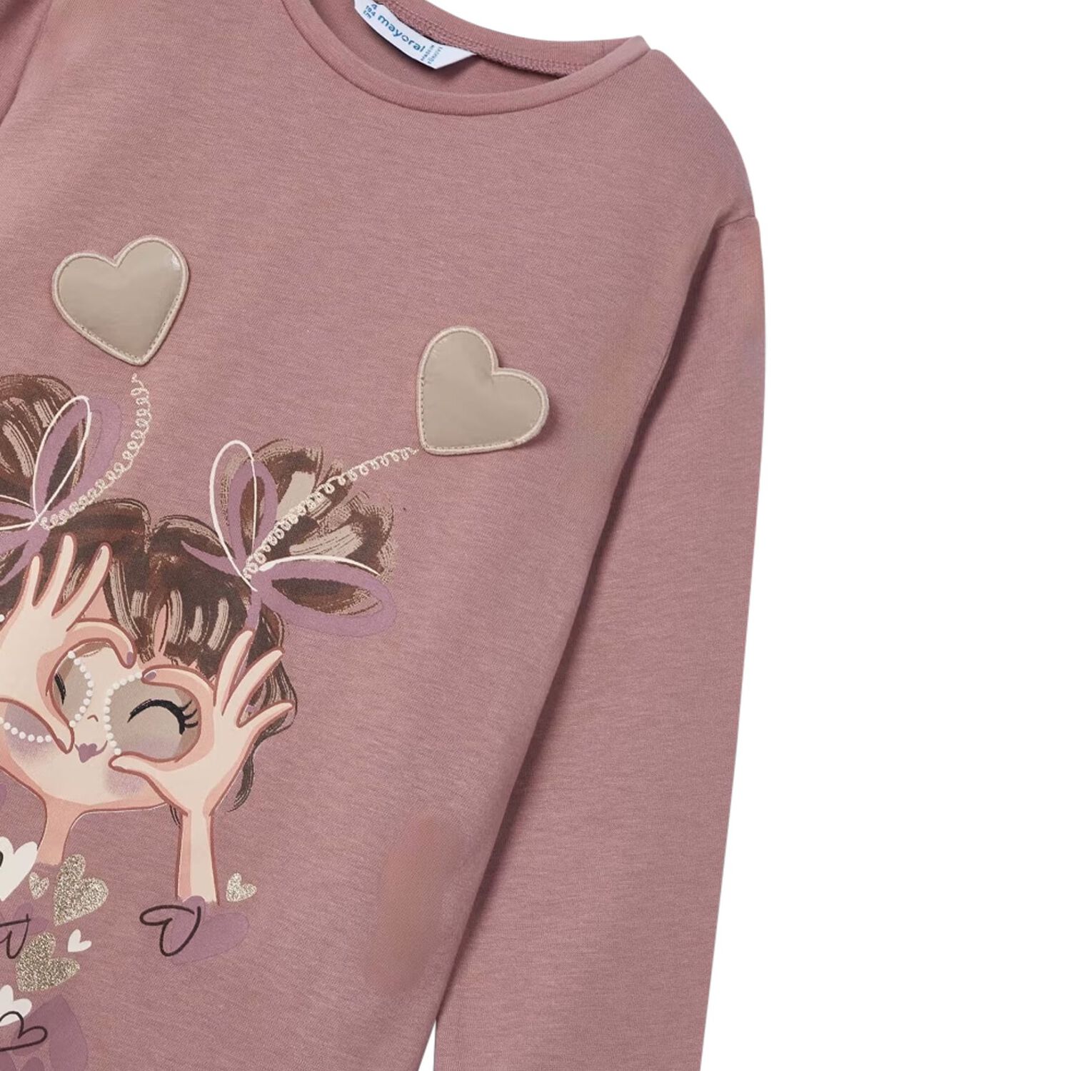 Girls Pink Long Sleeve Top, 1, hi-res