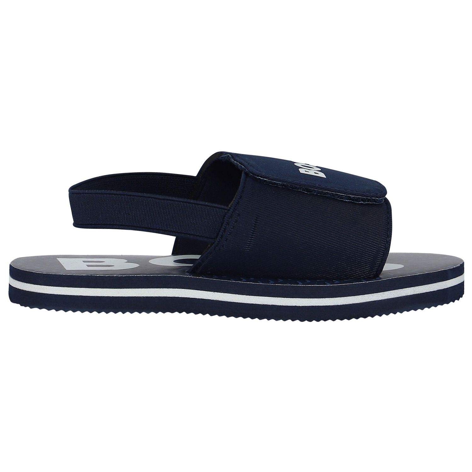 Boys Navy Blue Velcro Sandals, 2, hi-res image number null