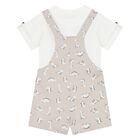 طقم دنغري باللونين الأبيض والبيج للأولاد  , 1, hi-res