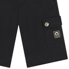 Boys Black Logo Shorts, 1, hi-res