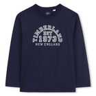 Boys Navy Blue & White Long Sleeve Top ( 2-Pack ), 1, hi-res