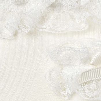 Baby Girls Ivory Lace Socks