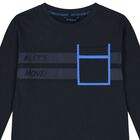 Boys Navy Blue Long Sleeve Top, 1, hi-res