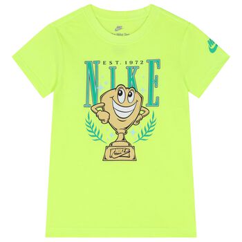Boys Green Cotton Logo T-Shirt