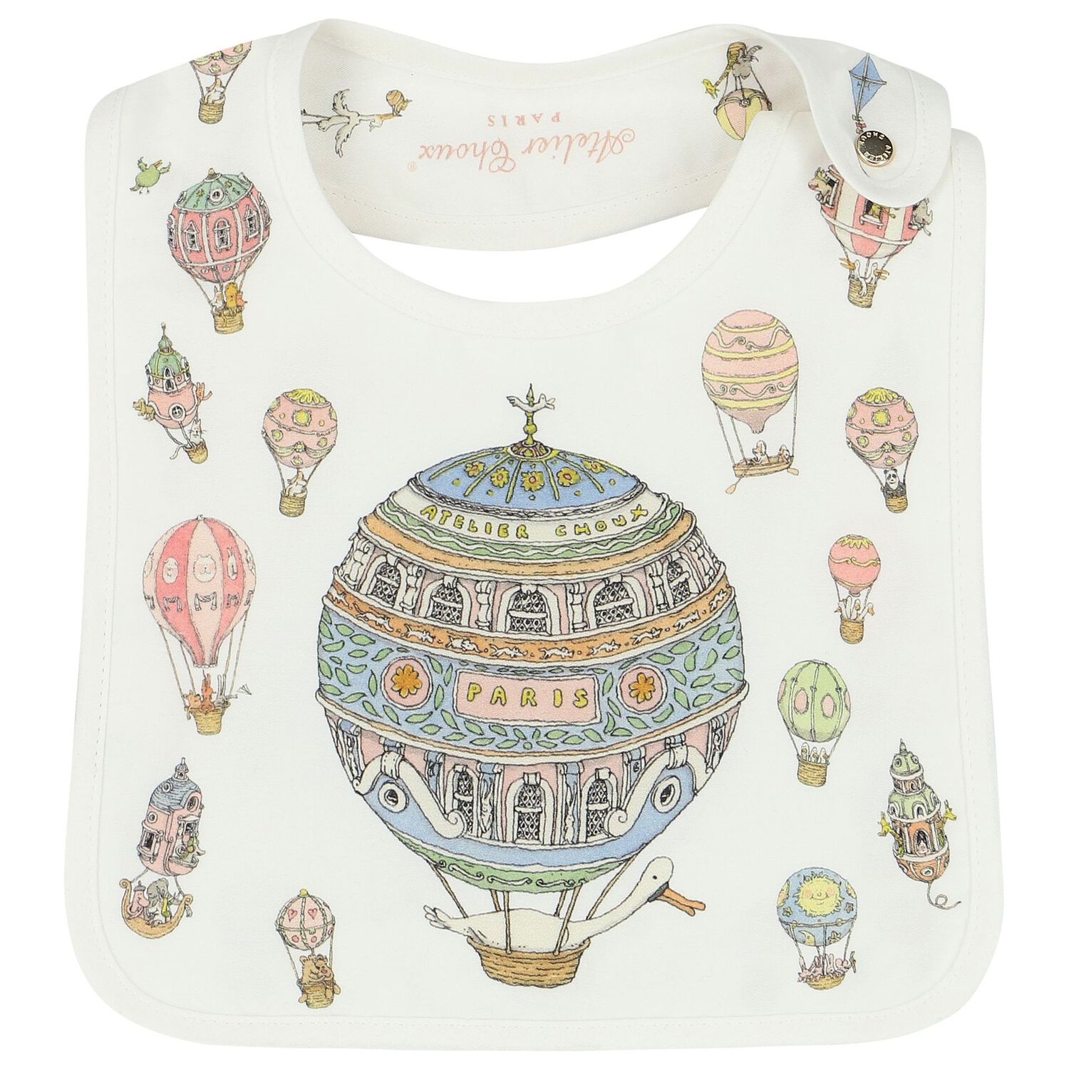White Hot Air Balloons Carré Swaddle & Bib Gift Set, 1, hi-res image number null
