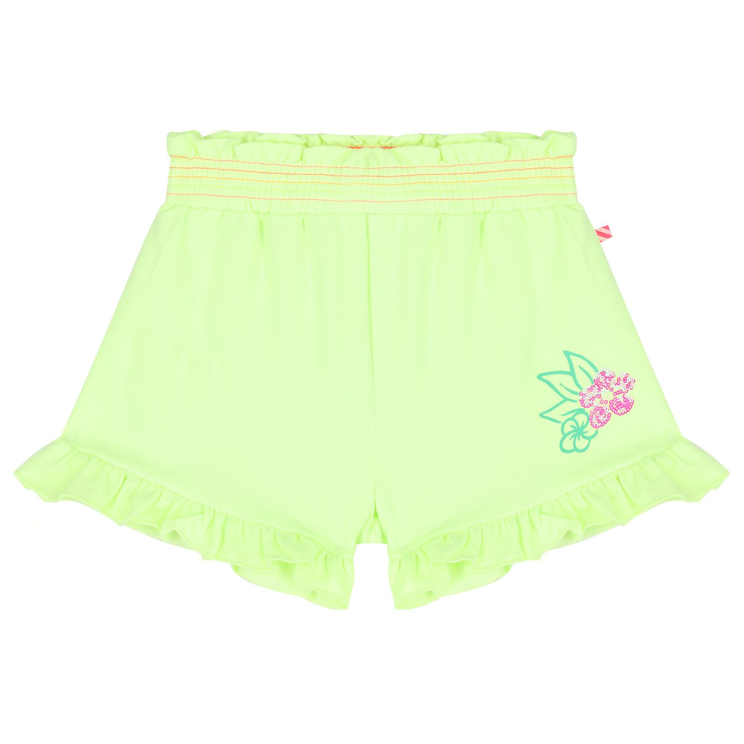 Girls Green Floral Shorts, 1, hi-res