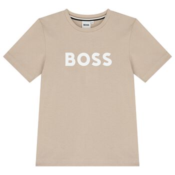 Boys Beige Logo T-Shirt