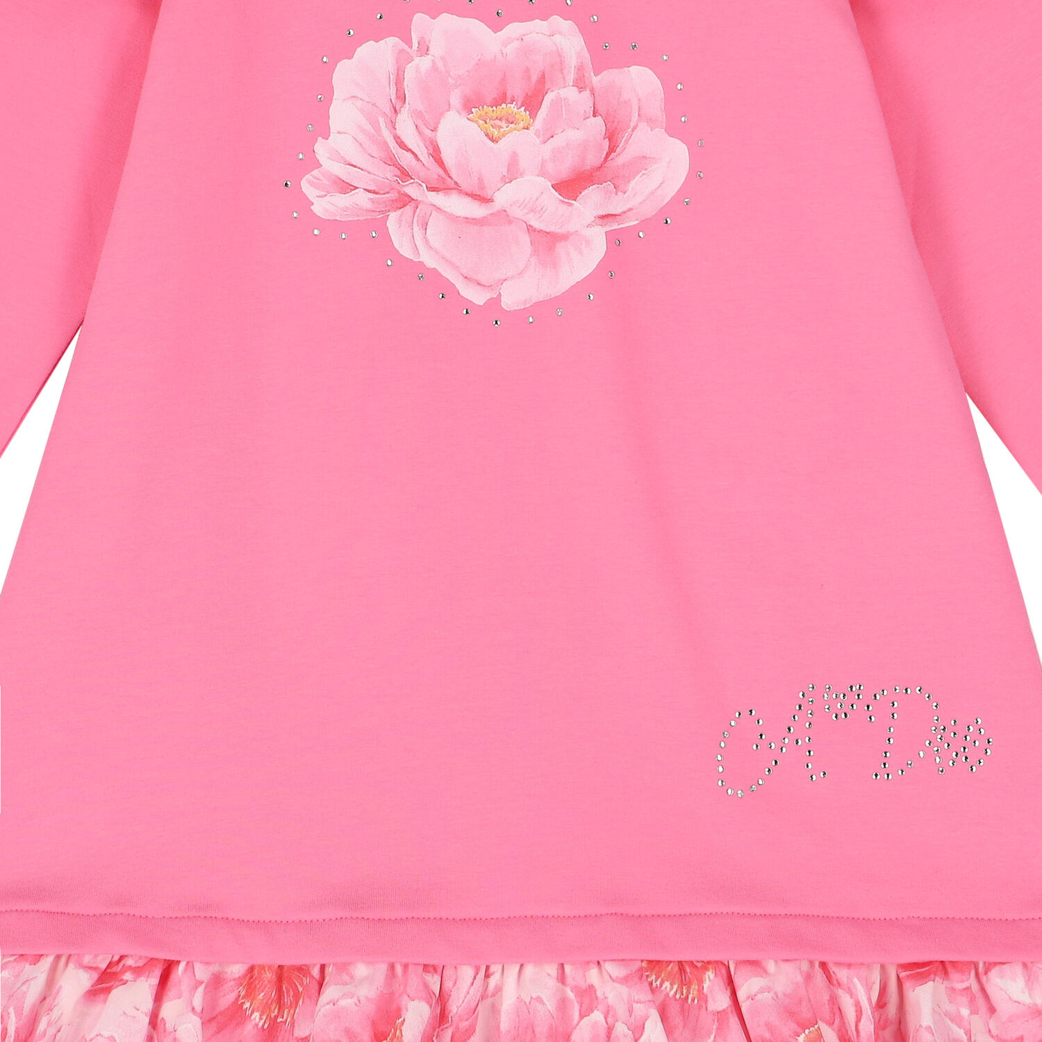 فستان بنات بالزهور باللون الوردى, 1, hi-res