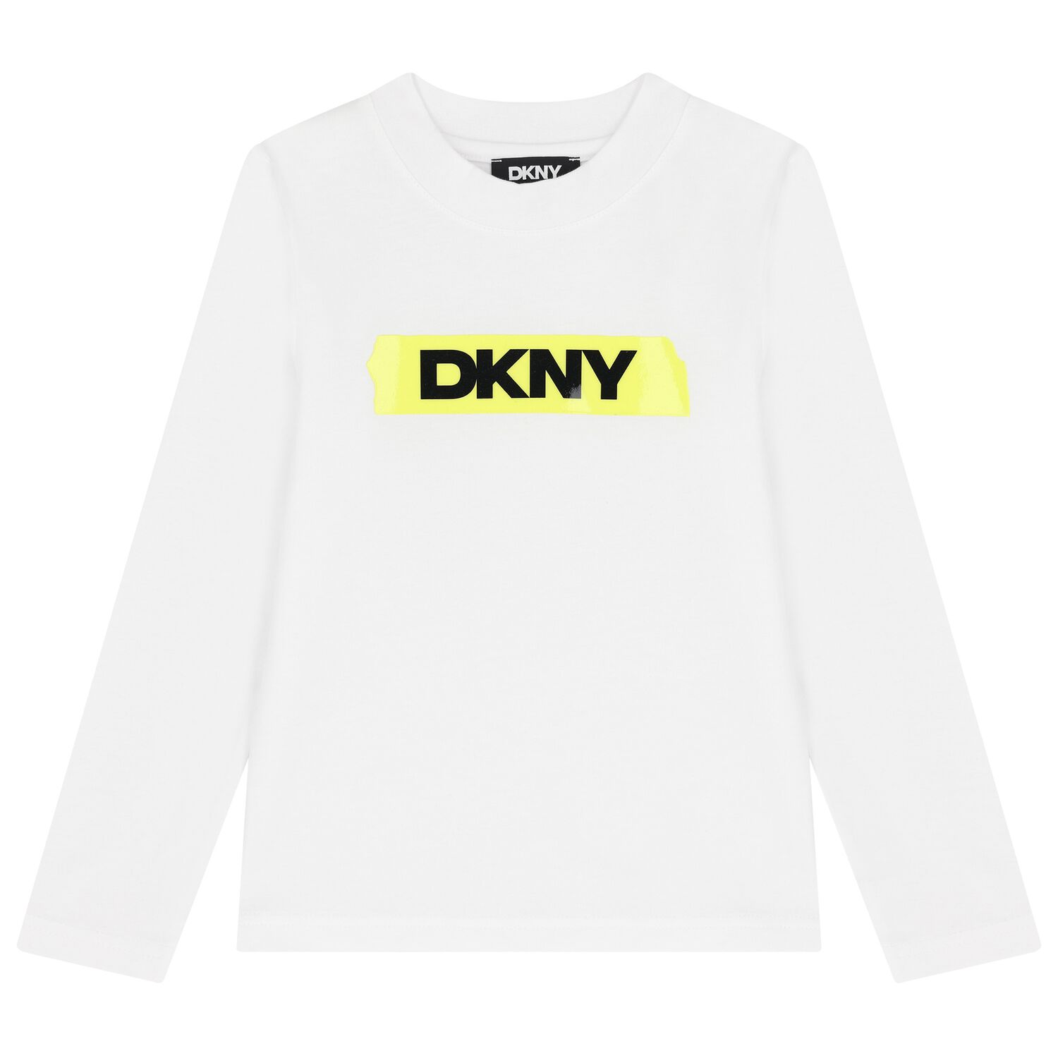 Boys Mini Me White Logo Long Sleeve Top, 1, hi-res
