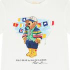 Boys White Logo Polo Bear T-Shirt, 1, hi-res