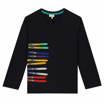Boys Black Logo Top