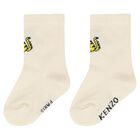 White & Ivory Tiger Logo Socks ( 2 Pack ), 2, hi-res