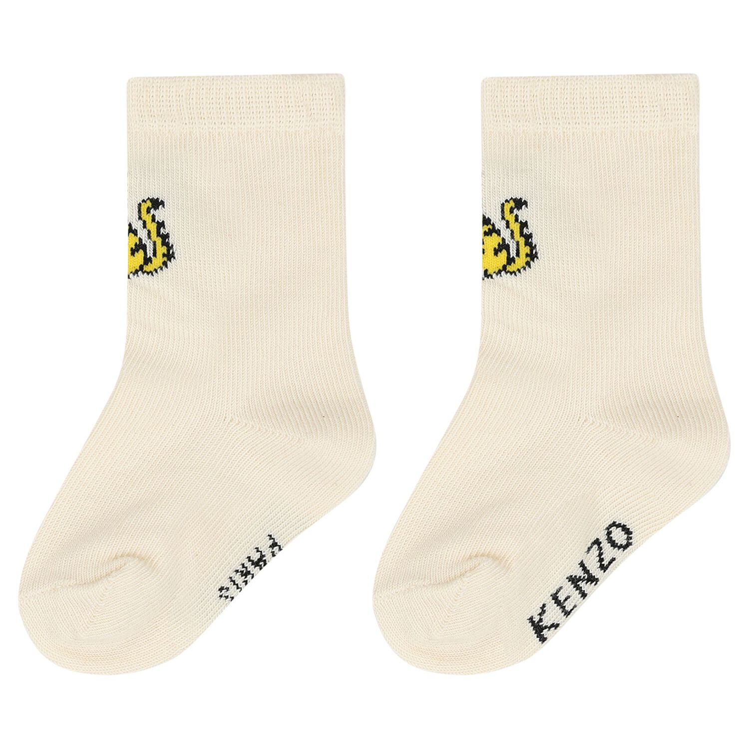 White & Ivory Tiger Logo Socks ( 2 Pack ), 2, hi-res
