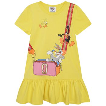 Girls Yellow Logo Dress