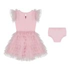 Baby Girls Pink Embellished Tulle Dress Set, 1, hi-res