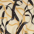 بلوزة بناتي بأكمام منفوخة باللون البيج والأسود, 1, hi-res