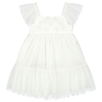 Girls White Tulle Dress